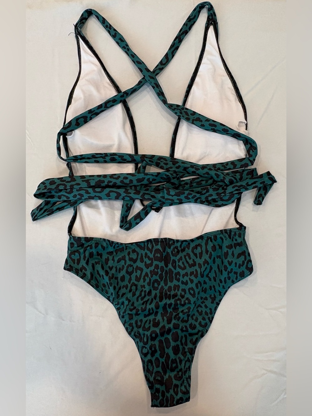 NWT Leopard-Print One-Piece Swimsuit - Picture 6 of 6